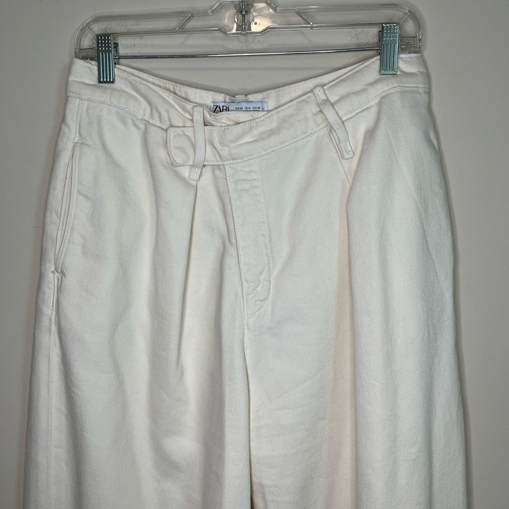 Zara Asymmetrical High Waisted Jeans Size 8 - Picture 12 of 16